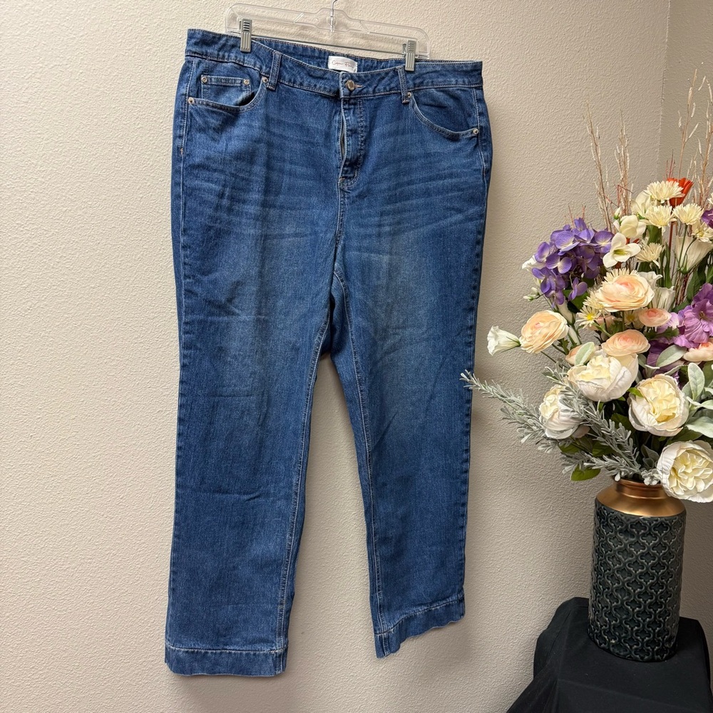Copper Flash Women’s Plus 20W Blue Straight Leg Denim Jeans Casual Everyday
